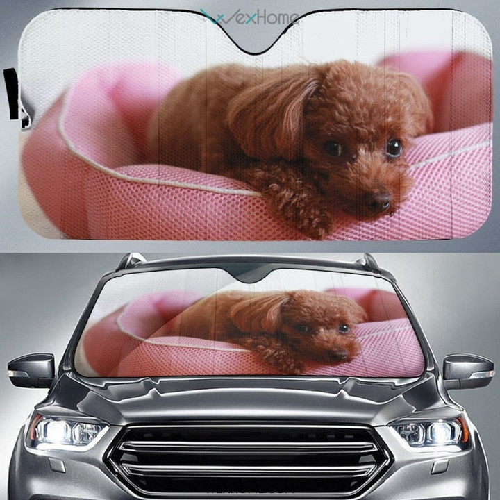 Poodle Cute Car Sunshade