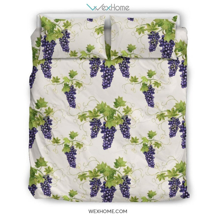 Pattern Print Grape Wine Duvet Cover Bedding Set