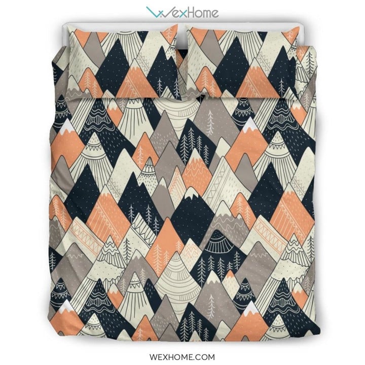 Mountain Pattern Print Duvet Cover Bedding Set