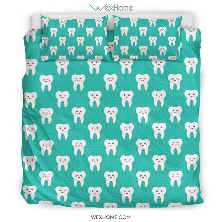 Dentistry Dentist Dental Tooth Pattern Print Duvet Cover Bedding Set