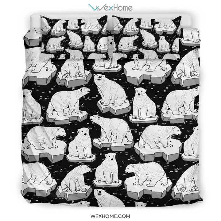 Print Pattern Polar Bear Duvet Cover Bedding Set
