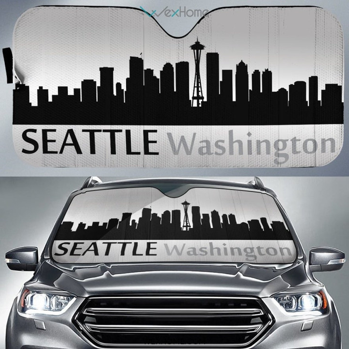 Washington' Seattle City Skyline Custom Designed on Car Sunshade