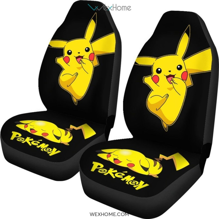 Funny Pikachu Pokemon Anime Fan Gift Car Seat Covers