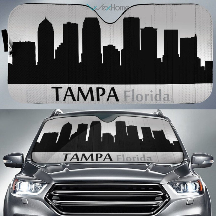 Florida's Tampa City Skyline Custom Designed on Car Sunshade