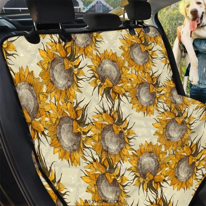 Vintage Sunflower Pet Car Seat Cover