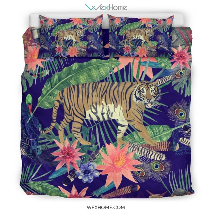 Bohemian Tiger Pattern Print Duvet Cover Bedding Set