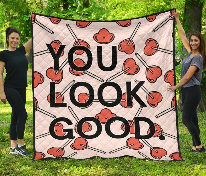 You Look Good Sweet Heart Candy Patterns Premium Quilt Blanket