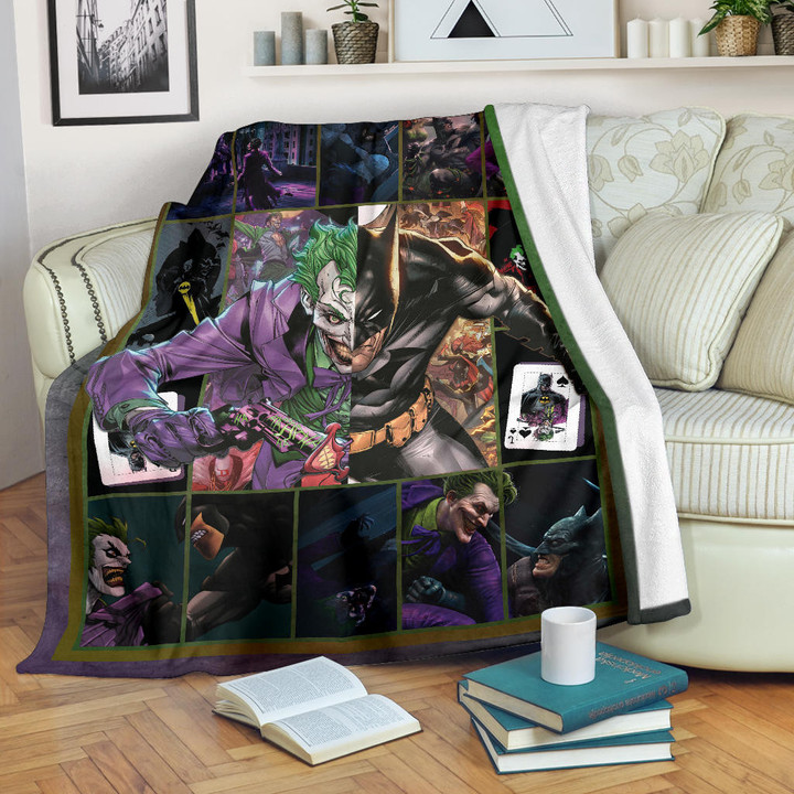 The Bat Man Vs Joker The Clown Fleece Blanket Movie Home Decor Custom For Fans NT031102
