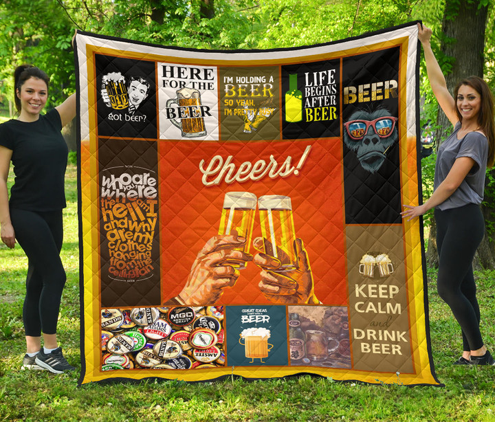 Drinking Beer Premium Quilt Blanket Hobby Home Decor Custom For Fans NT031802
