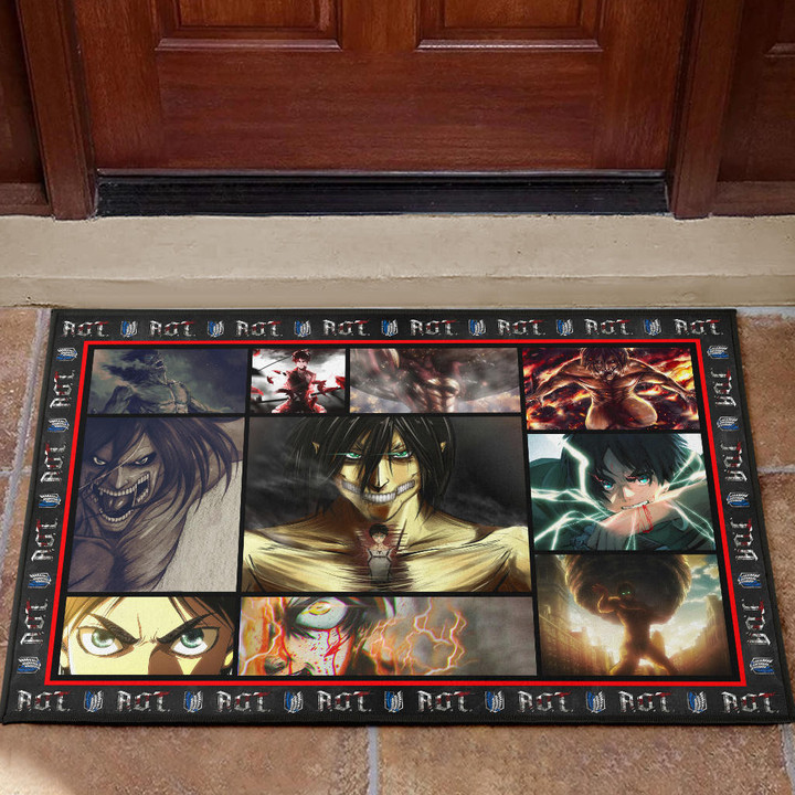 Eren Yeager Attack On Titan Door Mat Anime Home Decor Custom For Fans NA031801