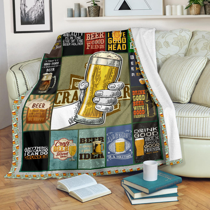 Drinking Craft Beer Fleece Blanket Hobby Home Decor Custom For Fans NT032301