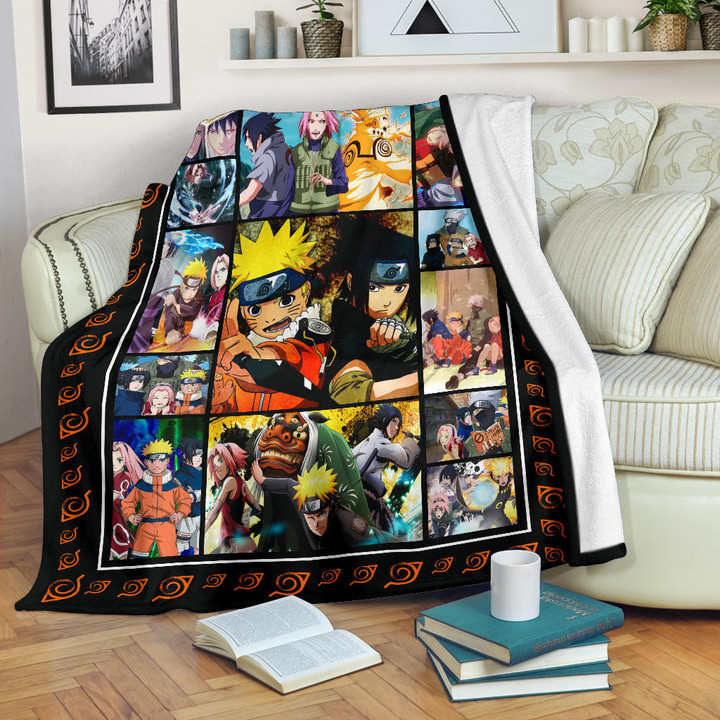 Team 7 Naruto Fleece Blanket Anime Home Decor Custom For Fans