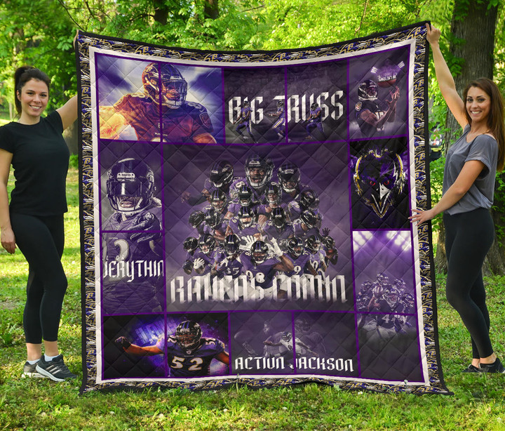 Baltimore Players Ravens Premium Quilt Blanket American Football Home Decor Custom For Fans