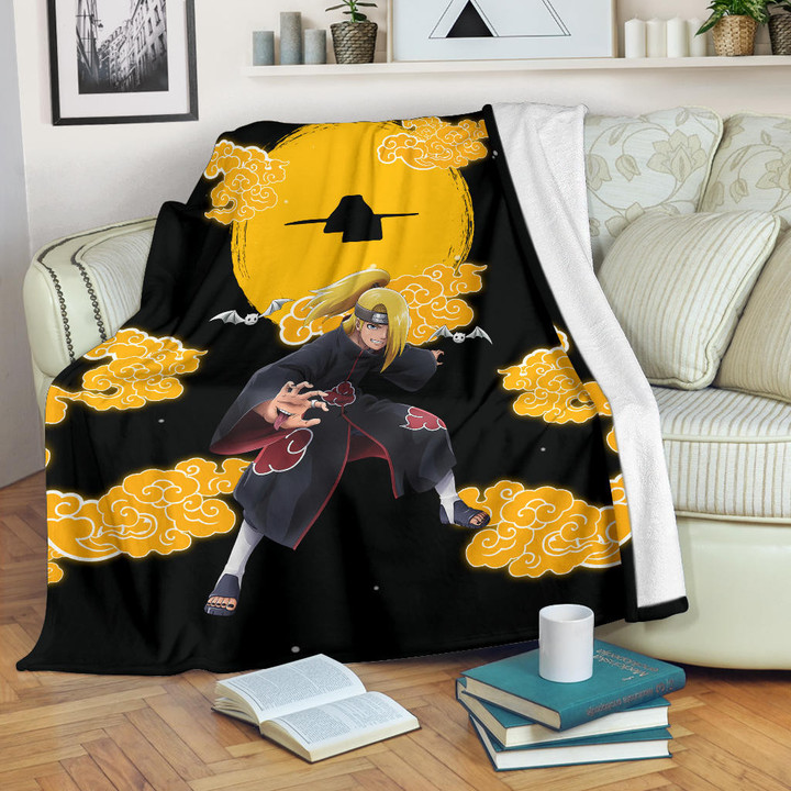 Deidara Akatsuki Naruto Fleece Blanket Anime Home Decor Custom For Fans NA021803