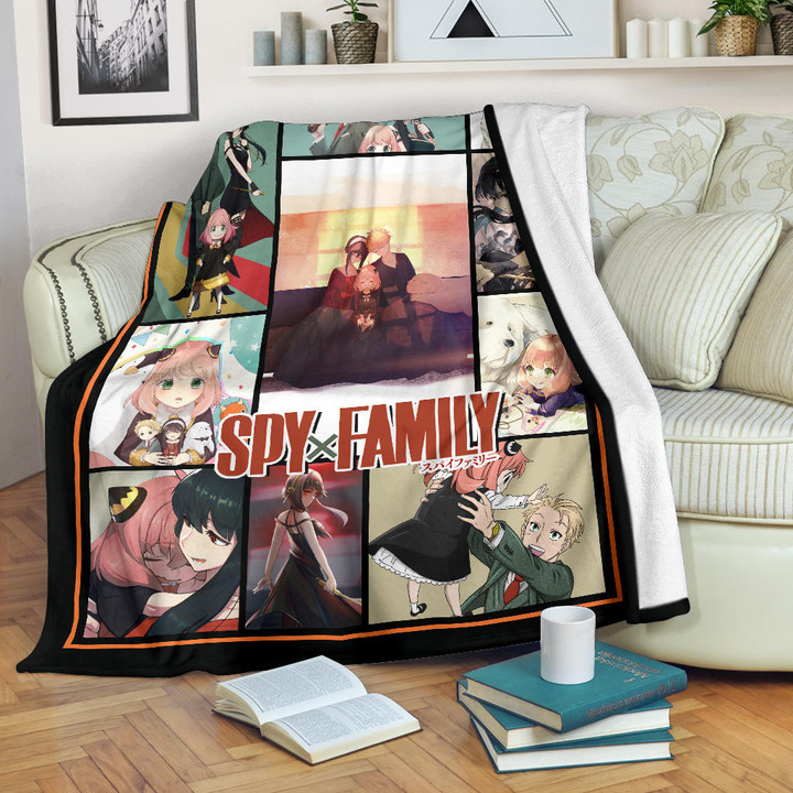 Loid Yor And Anya Forger Family Spy x Family Fleece Blanket Anime Home Decor Custom For Fans NA042603