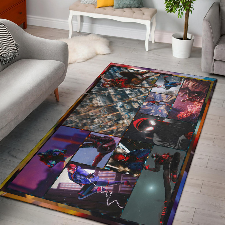 Spider Man Miles Gonzalo Morales Comic Area Rug Movie Home Decor Custom For Fans NT042801