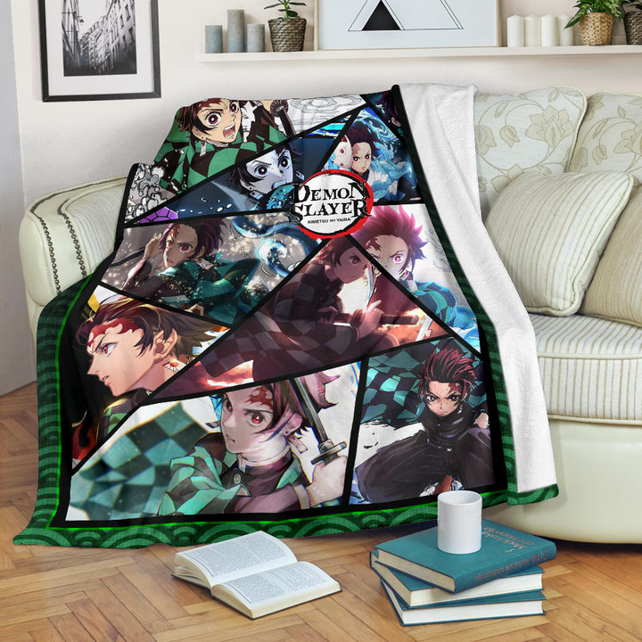 Tanjiro Kamado Demon Slayer Fleece Blanket Anime Home Decor Custom For Fans NA051102