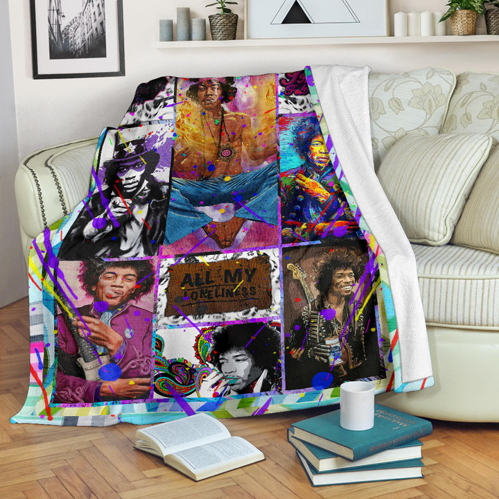 Jimi Hendrix Fleece Blanket Singer Home Decor Custom For Fans NT050502