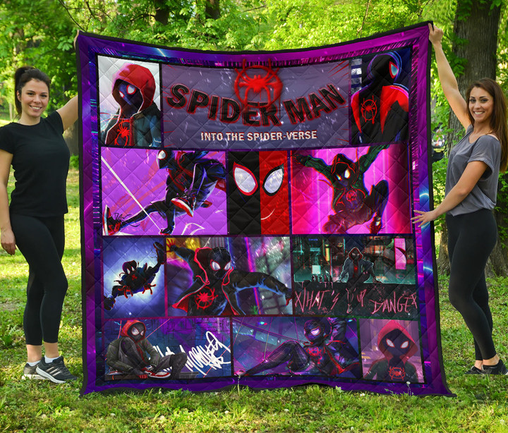 Spider Man Into Spiderverse Premium Quilt Blanket Movie Home Decor Custom For Fans NT050402