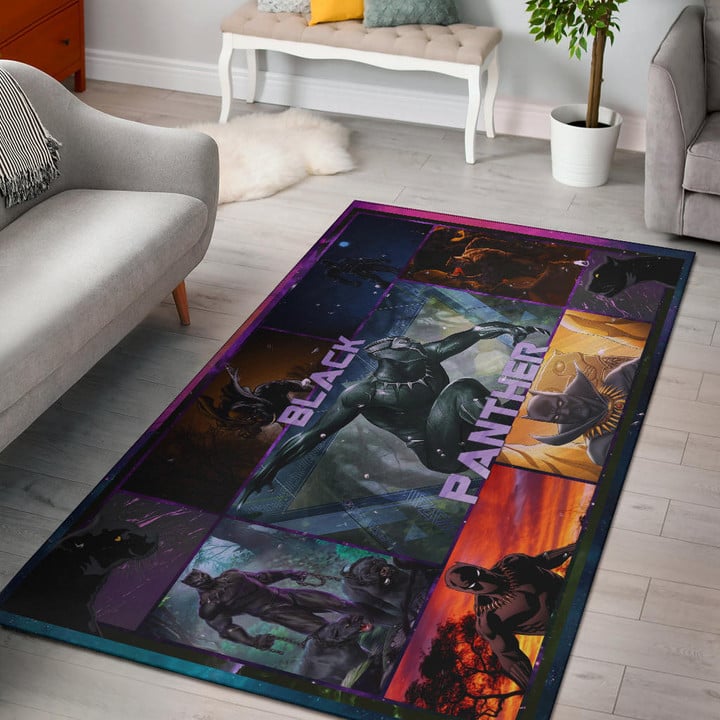 King T'Challa Black Panther Area Rug Movie Home Decor Custom For Fans NT051702