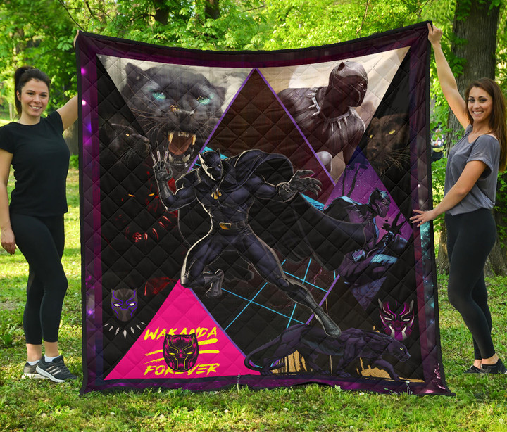 King T'Challa Black Panther Premium Quilt Blanket Movie Home Decor Custom For Fans NT052002