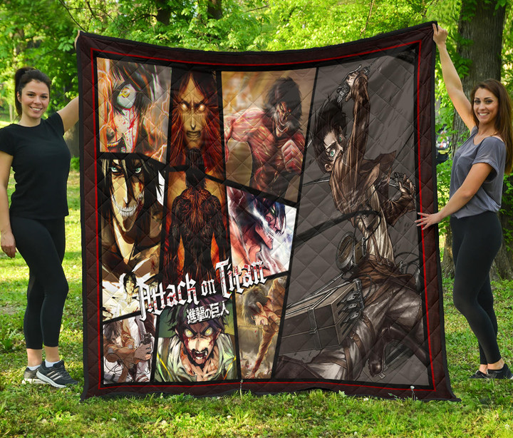 Eren Yeager Attack On Titan Premium Quilt Blanket Anime Home Decor Custom For Fans NT052601
