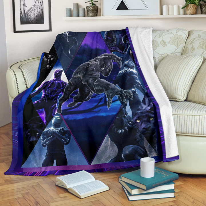 King T'Challa Black Panther Fleece Blanket Movie Home Decor Custom For Fans NT051701