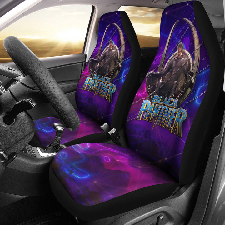 King T'Challa Black Panther Car Seat Covers Movie Car Accessories Custom For Fans NT052403