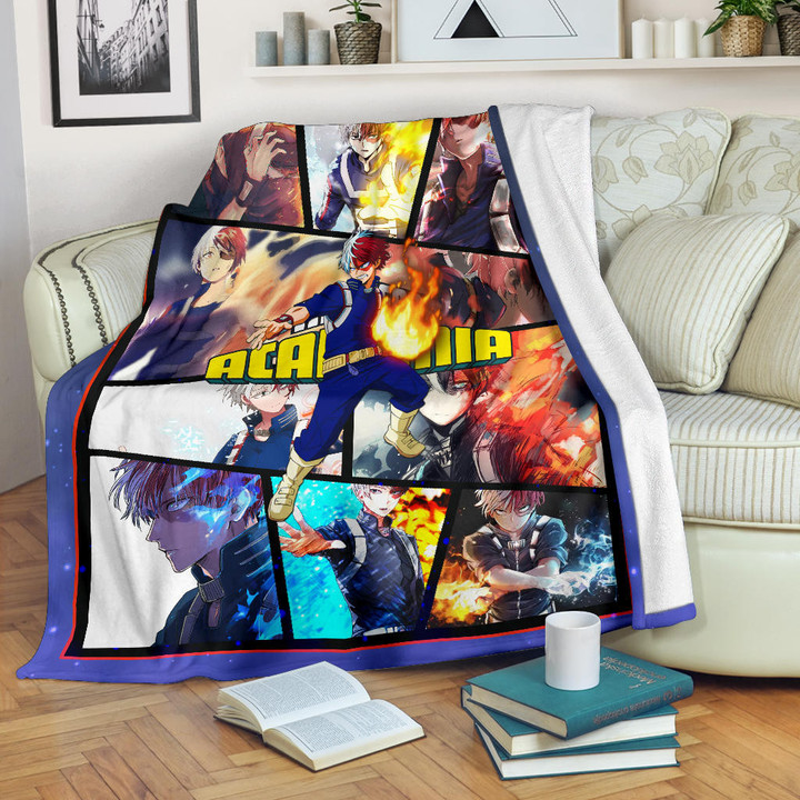 Shoto Todoroki My Hero Academia Fleece Blanket Anime Home Decor Custom For Fans NA060701