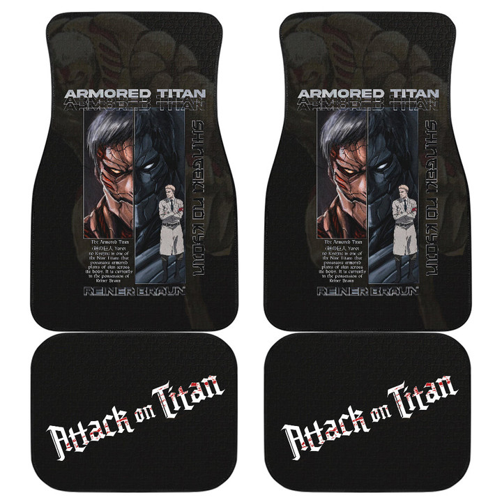 Reiner Braun Armored Titan Attack On Titan Car Floor Mats Anime Car Accessories Custom For Fans AA22062403