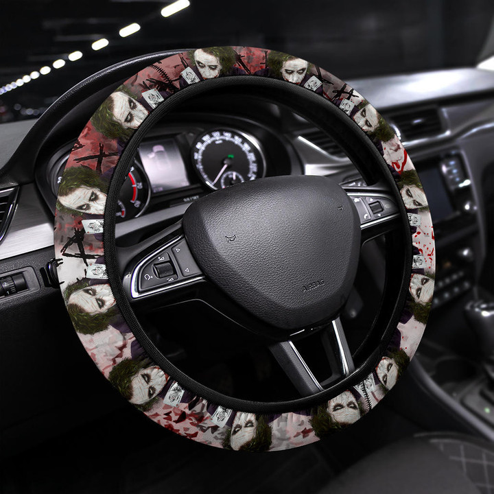 Joker The Clown Steering Wheel Cover Movie Car Accessories Custom For Fans AT22062402
