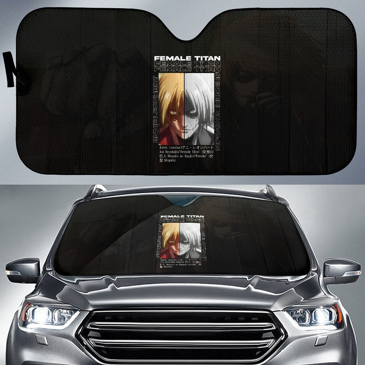 Annie Leonhart Female Titan Attack On Titan Car Sun Shade Anime Car Accessories Custom For Fans AA22070104