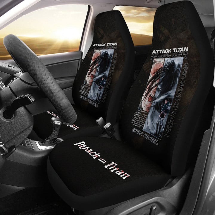 Eren Yeager Attack Titan Attack On Titan Car Seat Covers Anime Car Accessories Custom For Fans AA22062404