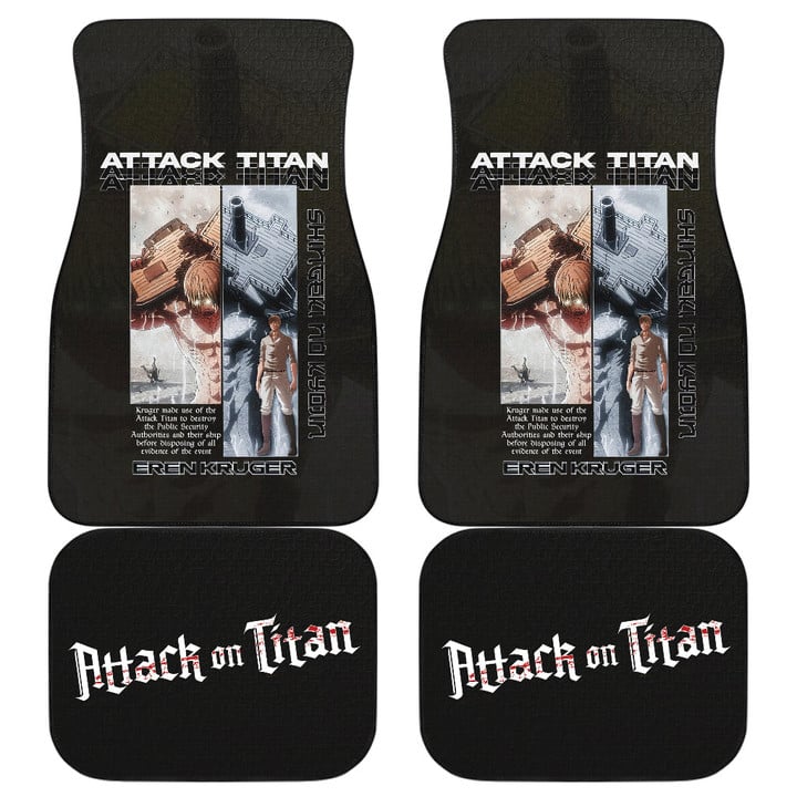Eren Kruger Attack Titan Attack On Titan Car Floor Mats Anime Car Accessories Custom For Fans AA22062704