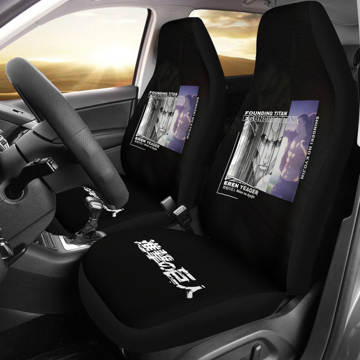 Eren Yeager Founding Titan Attack On Titan Car Seat Covers Anime Car Accessories Custom For Fans AA22071103