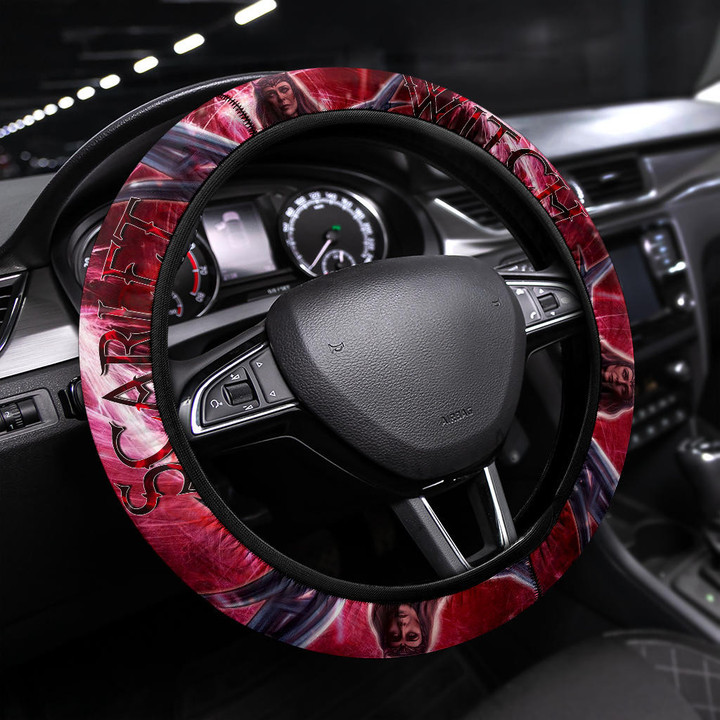 Wanda Maximoff Scarlet Witch Steering Wheel Cover Movie Car Accessories Custom For Fans AT22070102