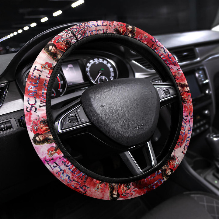 Wanda Scarlet Witch Multiverse of Madness Steering Wheel Cover Movie Car Accessories Custom For Fans AT22070602