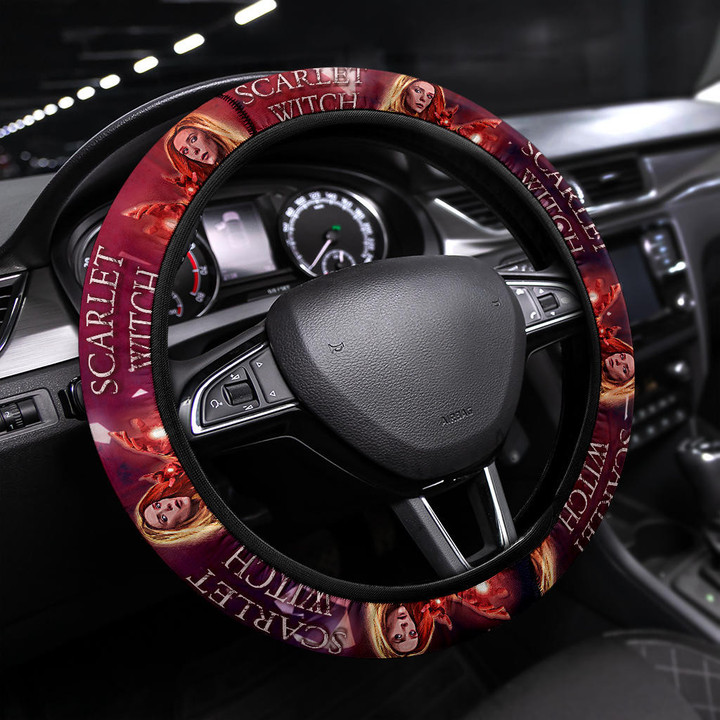 Wanda Maximoff Scarlet Witch Steering Wheel Cover Movie Car Accessories Custom For Fans AT22070703