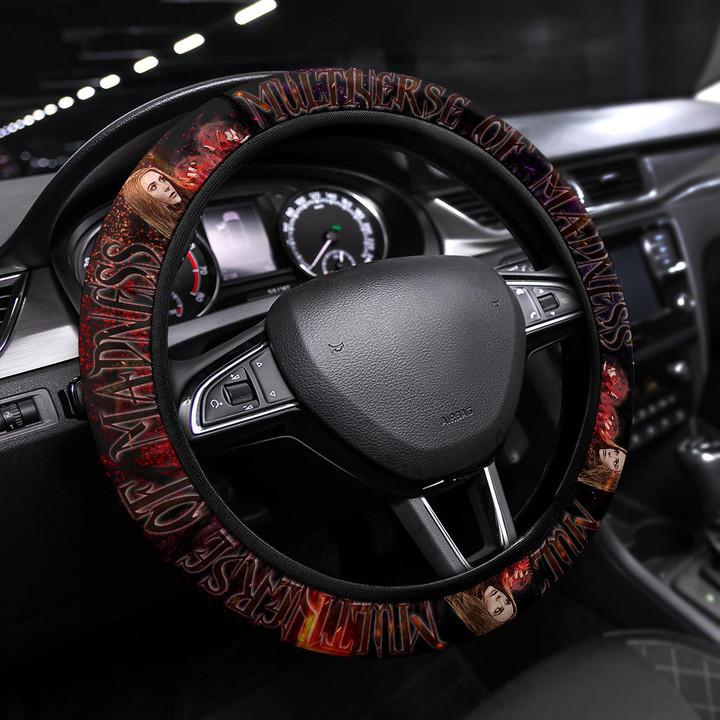 Wanda Scarlet Witch Multiverse of Madness Steering Wheel Cover Movie Car Accessories Custom For Fans AT22070601