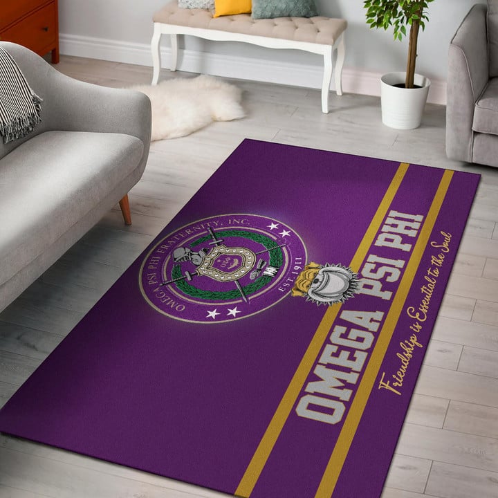 Omega Psi Phi Area Rug Fraternity Home Decor Custom For Fans AT22081201