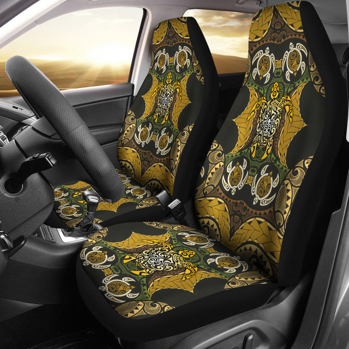 Hawaiian Hibiscus Turtle Car Seat Covers Tribal Car Accessories Custom For Fans AA22081204