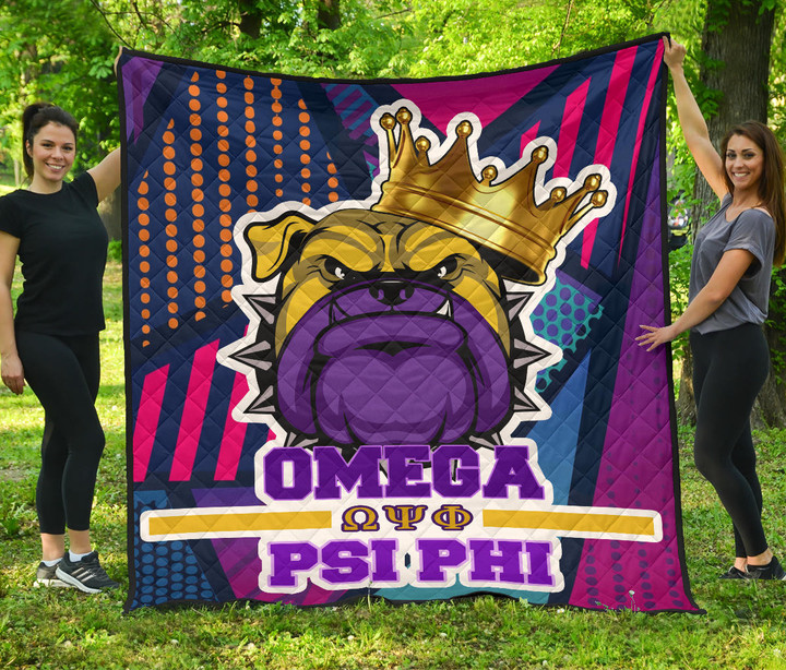 Omega Psi Phi Premium Quilt Blanket Fraternity Home Decor Custom For Fans AT22081202