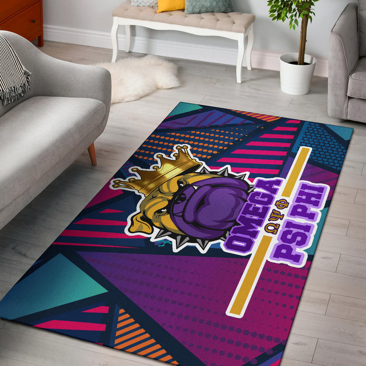 Omega Psi Phi Area Rug Fraternity Home Decor Custom For Fans AT22081202