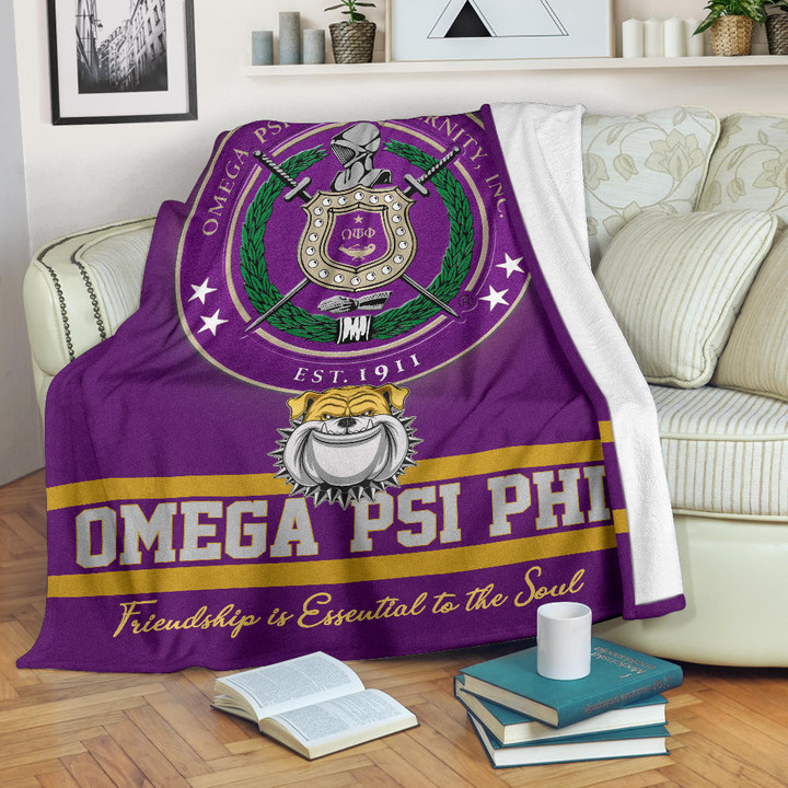 Omega Psi Phi Fleece Blanket Fraternity Home Decor Custom For Fans AT22081201