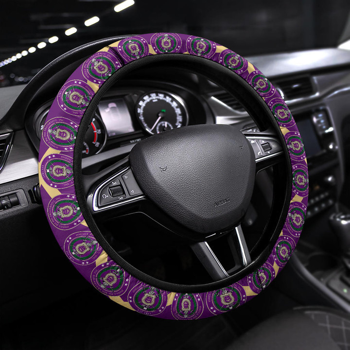 Omega Psi Phi Steering Wheel Cover Fraternity Car Accessories Custom For Fans AT22081104