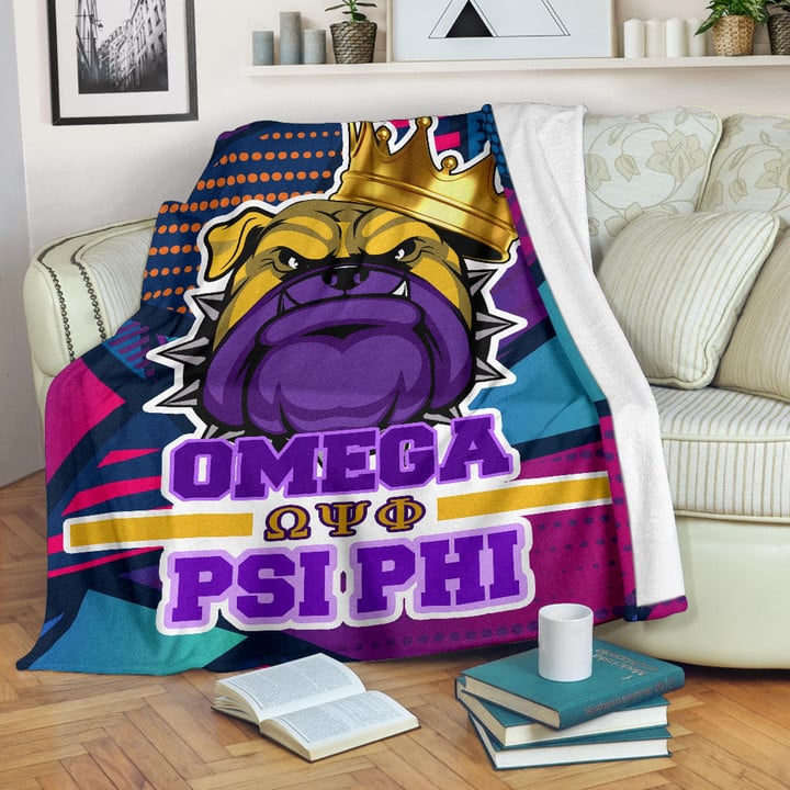 Omega Psi Phi Fleece Blanket Fraternity Home Decor Custom For Fans AT22081202