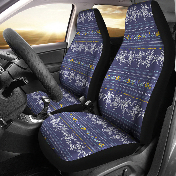 Hawaiian Hibiscus Turtle Car Seat Covers Tribal Car Accessories Custom For Fans AA22081202