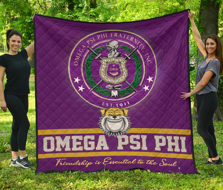 Omega Psi Phi Premium Quilt Blanket Fraternity Home Decor Custom For Fans AT22081201