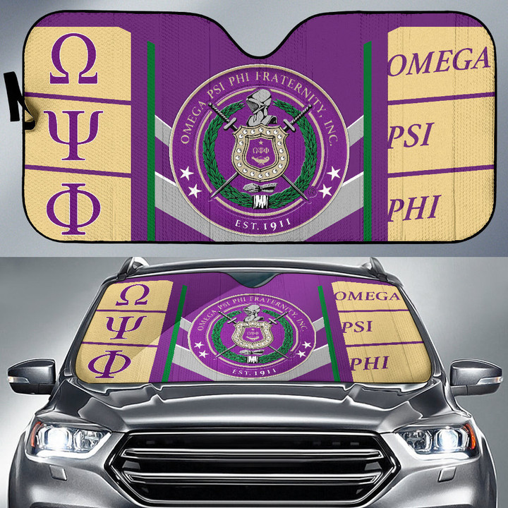 Omega Psi Phi Car Sun Shade Fraternity Car Accessories Custom For Fans AT22081104