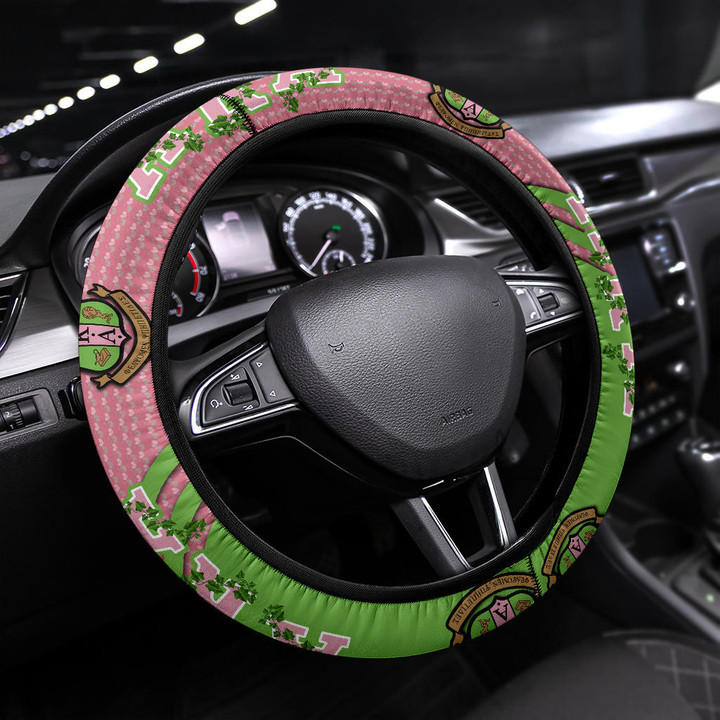 Alpha Kappa Alpha Steering Wheel Cover Sorority Car Accessories Custom For Fans AA22081803